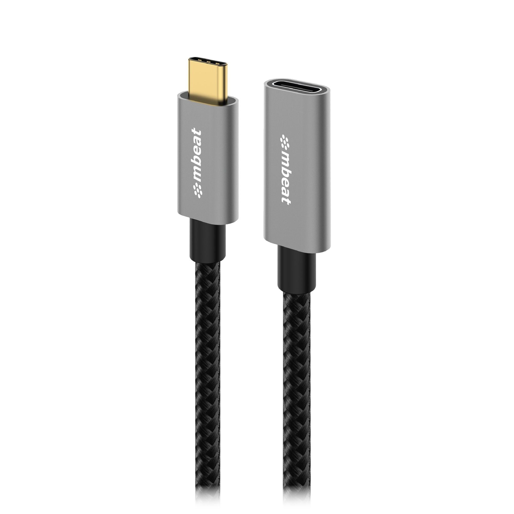 mbeat Tough Link 1m USB 3.2 Gen2 USB-C Extension Cable - Space Grey Video Resolution: Maximum 4K/60Hz Material: Aluminium Housing, Nylon Braided mbeat Tough Link 1m USB 3.2 Gen2 USB-C Extension Cable - Space Grey Video Resolution: Maximum 4K/60Hz Material: Aluminium Housing, Nylon Braided